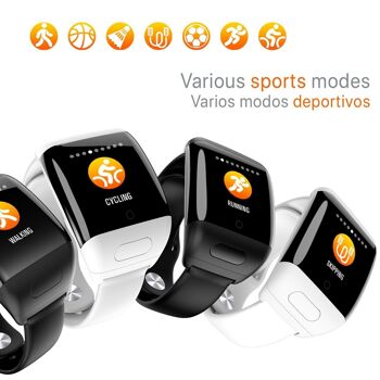Bracelet Intelligent G36 Multisport avec Écouteurs TWS 5.1 Intégrés Blanc 2