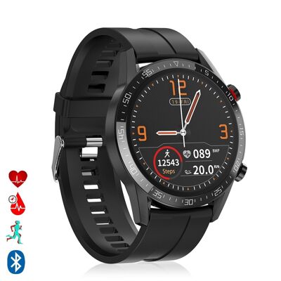 Bracciale in silicone Smartwatch L13 con modalità multisport, cardiofrequenzimetro, pressione sanguigna e O2 nel sangue Nero