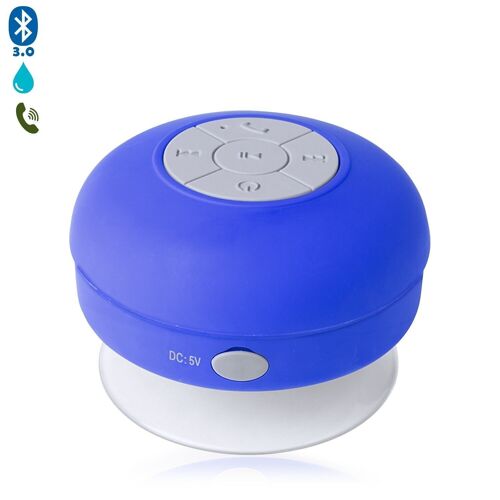 Altavoz Rariax Bluetooth con ventosa, resistente a salpicaduras de agua, especial ducha Azul