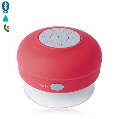 Rariax Bluetooth-Lautsprecher mit Saugnapf, spritzwassergeschützt, Spezialdusche Rot