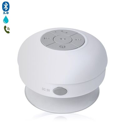 Rariax Bluetooth speaker with suction cup, resistant to splashes of water, special shower White