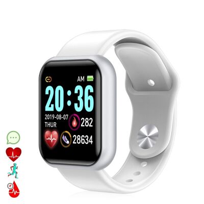 AK-Y68 Smart Bracelet with Heart Rate Monitor and Blood Pressure White
