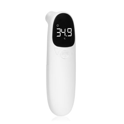 Termómetro infrarrojo sin contacto. Modo temperatura corporal y de objetos. Blanco