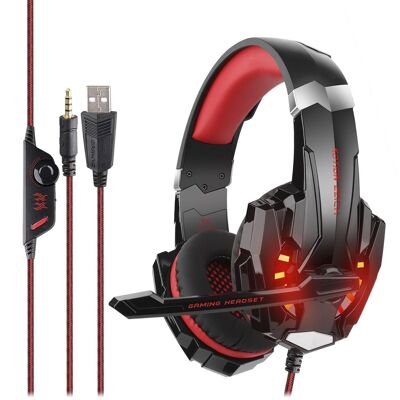 Kotion Each G9000 headset. Gaming headphones with microphone, minijack connection and LED lights Black