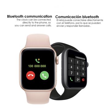 U78T Smartwatch avec appels Bluetooth, température corporelle, moniteur de fréquence cardiaque et mode multisport Noir 2