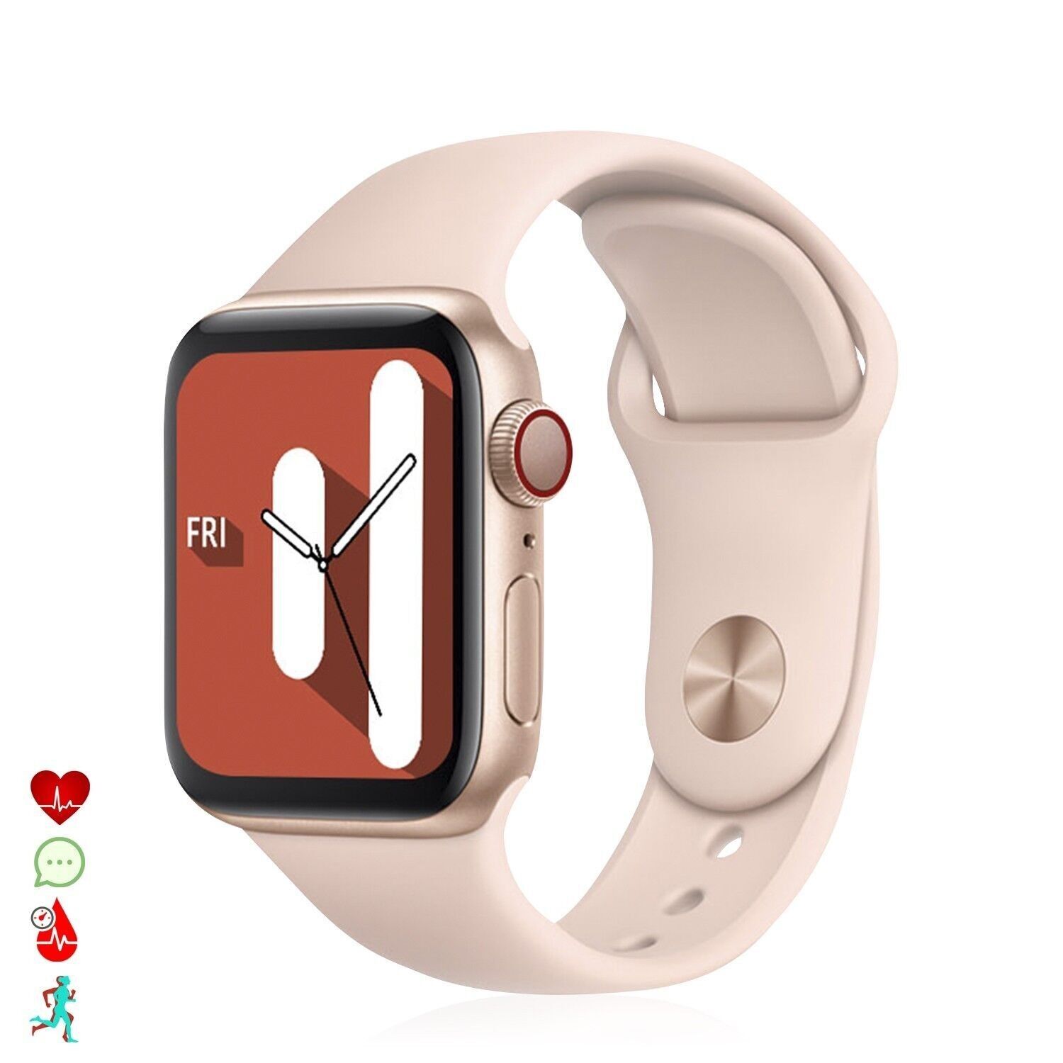 U78T Smartwatch mit Bluetooth-Anrufen, Körpertemperatur, Pulsmesser und Multisport-Modus Gold