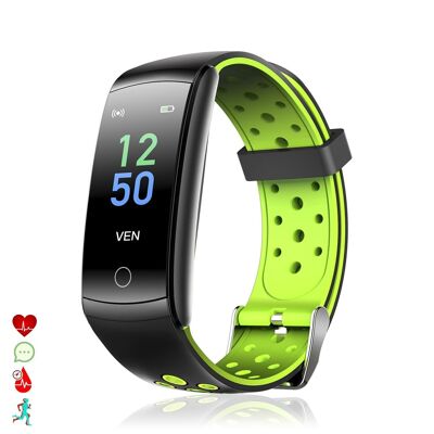 Q8T Smart Armband mit Körpertemperatur-, Multisport-, Herzfrequenz- und Blutdruckmessgerät Grün