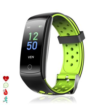 Q8T Bracelet Intelligent avec Température Corporelle, Multisport, Fréquence Cardiaque et Tensiomètre Vert 1