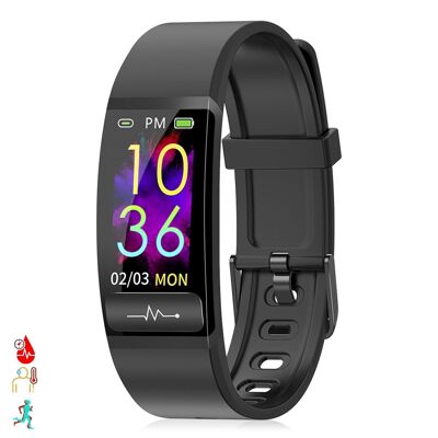 M8 Smart Bracelet with Body Temperature, Blood Pressure, Blood Oxygen and Multisport Mode Black