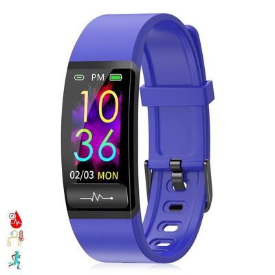 M8 Smart Armband mit Körpertemperatur, Blutdruck, Blutsauerstoff und Multisport-Modus Blau