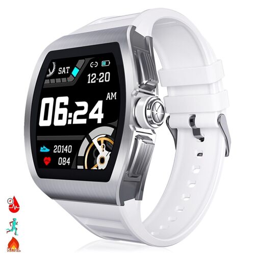 Smartwatch M11 con tensión, monitor cardíaco, 10 modos multideportivos. Blanco