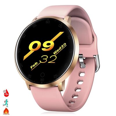 DAM Smartwatch K12 mit Blutdruck, Herzfrequenz, Blutsauerstoff und Multisportmodus. 4,5x1x4,8cm. Pinke Farbe