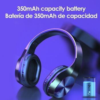 Casques T5 Bluetooth 5.0, avec mains libres et lecteur micro SD. Le noir 3