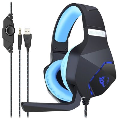 Casque G600 Hellcrack, casque de jeu spécial avec microphone intégré et câble avec contrôle du volume. Le noir