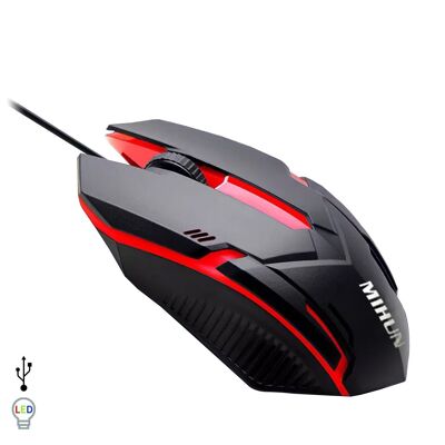 Souris de jeu M103 avec lumières LED RVB. 1000dpi. Le noir