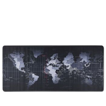 Tapis de souris XXL Gaming design carte du monde. 79x29.5cm Noir 1