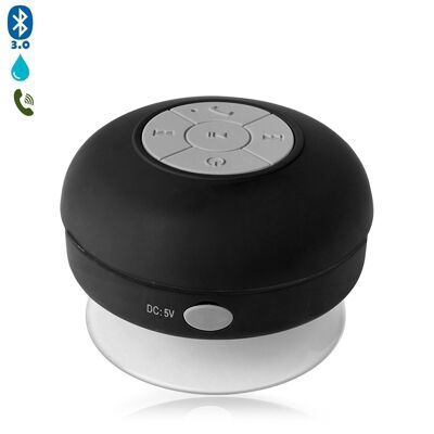 Rariax Bluetooth-Lautsprecher mit Saugnapf, resistent gegen Spritzwasser, Spezialdusche Schwarz