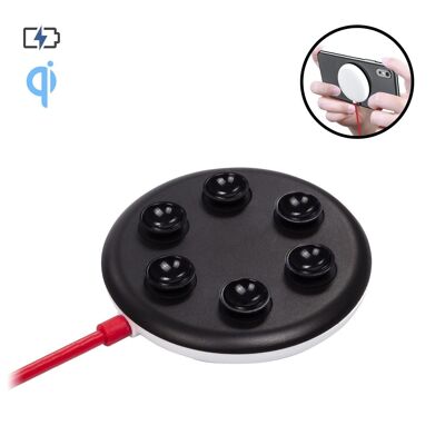 Qi 10W fast charger with suction cups. Black