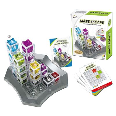Maze Escape jeu d'adresse et d'intelligence 3D. 60 niveaux en 4 catégories de débutant à expert. Gris foncé