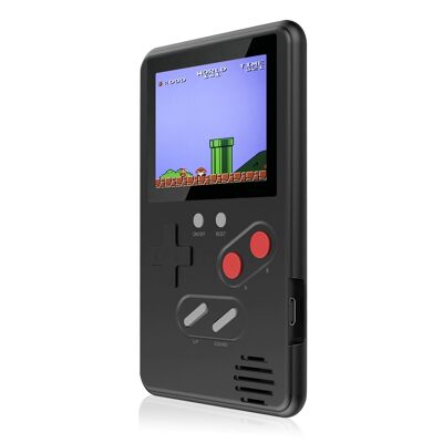 Console portatile con 500 giochi classici preinstallati. Schermo a colori da 2,4 pollici. Nero