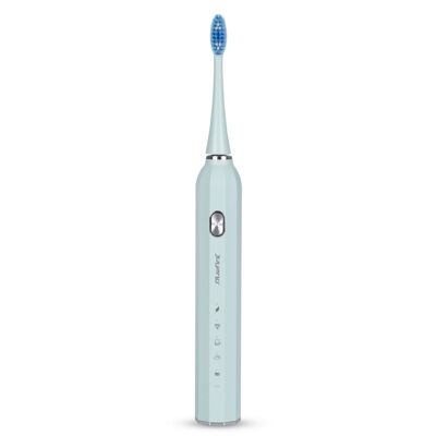 Cepillo dental eléctrico sónico ET05, con 5 modos de cepillado. Incluye 5 cabezales. Verde Claro