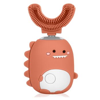 ET07 brosse à dents électrique sonique en forme de U pour enfants. Modes nettoyage, massage et blanchiment. Orange 1