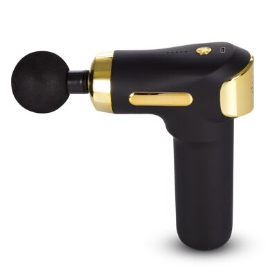 Fascia Gun HY-668 muscle massage gun. 5 levels with speed up to 3000 rpm. 4 heads. Black