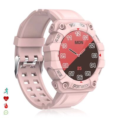 FD68 Bluetooth 4.0 smart bracelet with heart rate monitor, blood O2 and blood pressure. sports modes. Light pink