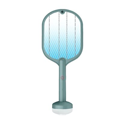 WP-07 electric racket kills mosquitoes, flies and moths. Lithium battery. 360° ultraviolet light. Dark green