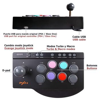 Manette d'arcade de jeu Joystick pour PS3 / PS4 / Xbox One / PC / Android. Le noir 3