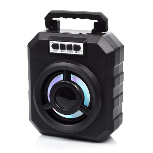 Altavoz portátil Boombox YD-669 Bluetooth 4.2. Entrada USB, tarjeta micro SD y jack 3.5. Radio FM. Soporte para smartphone integrado. Negro