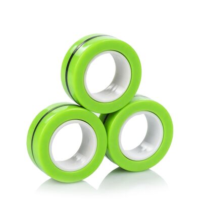 Anelli magnetici Fidget, anelli magnetici. Giocattolo antistress, ansia, concentrazione. Verde