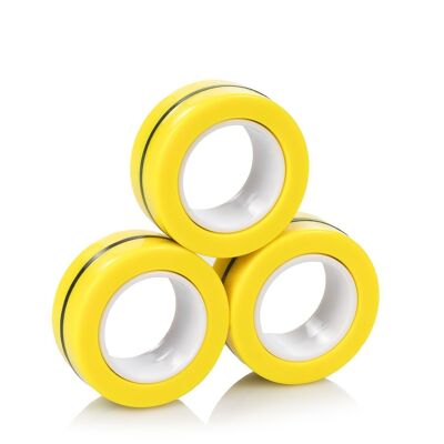 Anneaux magnétiques Fidget, anneaux magnétiques. Jouet antistress, anxiété, concentration. Jaune