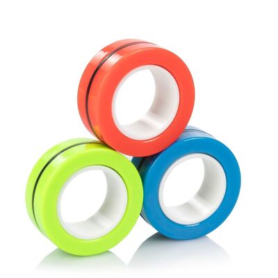 Magnetic Fidget Rings, anneaux magnétiques multicolores. Jouet antistress, anxiété, concentration. Multicolore