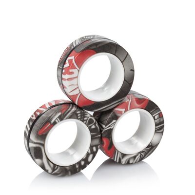 Magnetic Fidget Rings, exclusive design magnetic rings. Antistress toy, anxiety, concentration. Gray