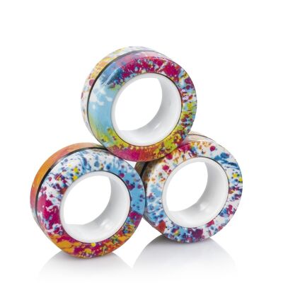 Magnetic Fidget Rings, exclusive design magnetic rings. Antistress toy, anxiety, concentration. Orange