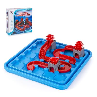 Sfida Palace Connect. Gioco da tavolo di abilità per 1 giocatore. 80 sfide in 5 livelli di difficoltà. Multicolore