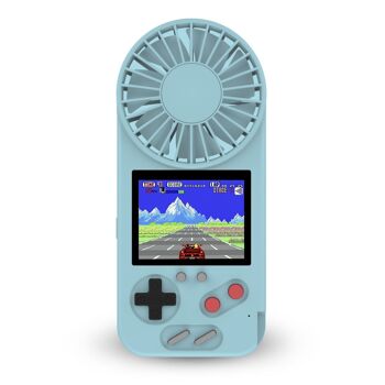 Console portable D-5 avec 500 jeux et ventilateur intégré. Écran couleur 2,4 pouces. Bleu 1