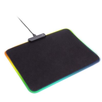 Gaming-Matte mit RGB-LED-Leuchten. Größe 30 x 25 cm, 4 mm dick. Schwarz
