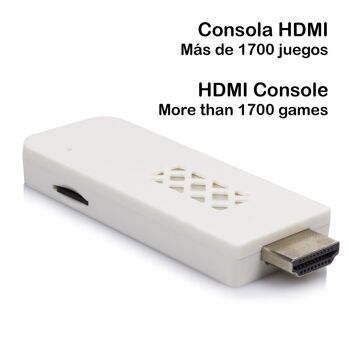 Pandore Twince. Émulateur de console d'arcade de jeux classiques HDMI. 2 manettes sans fil. 1 et 2 joueurs. Blanc 2