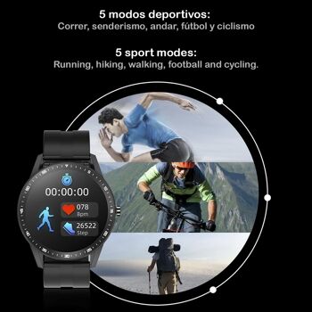 Smartwatch X6 avec casque Bluetooth 5.0 TWS intégré, tensiomètre et moniteur d'oxygène. Le noir 3