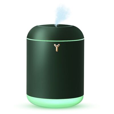 Humidificador KST09 de 1 litro con luz LED multicolor ambiental. 2 intensidades de nebulización. Función esterilización, compatible con hidroalcohol. Verde Oscuro