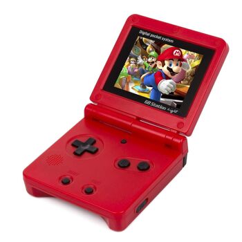 Console portable rétro avec 500 jeux 8 bits et écran pliable de 3 pouces. Connexion télé. Rouge 1