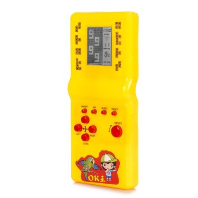 Console portable avec 26 jeux classiques Brick Game. Tetris, puzzles, difficulté et vitesse réglables. Orange