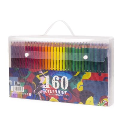 Set of 160 oil-based colored pencils. Multicolored