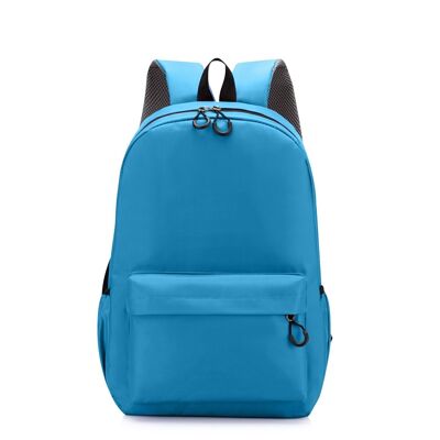 40 cm Rucksack aus widerstandsfähigem 210D Polyester. Regenbeständige, wasserdichte, gepolsterte Riemen. Blau