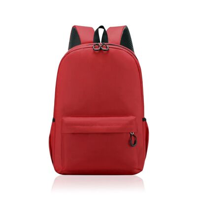 40 cm Rucksack aus widerstandsfähigem 210D Polyester. Regenbeständige, wasserdichte, gepolsterte Riemen. Rot