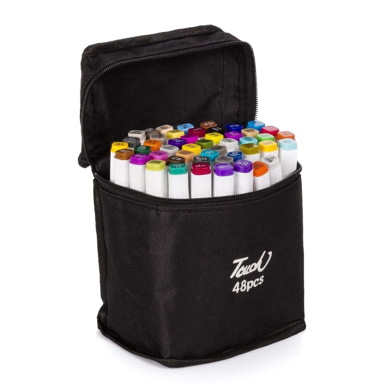 Set di 48 pennarelli in colori assortiti. Doppia punta: fine e larga nello stesso pennarello. Multicolore