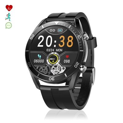 Smartwatch M25 musica speciale. Chiamate Bluetooth, monitor O2 cardiaco e sanguigno. 6 modalità sportive. Nero