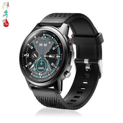 Smartwatch F800 with blood laser treatment, body thermometer, heart monitor and blood O2. 5 sports modes. Black